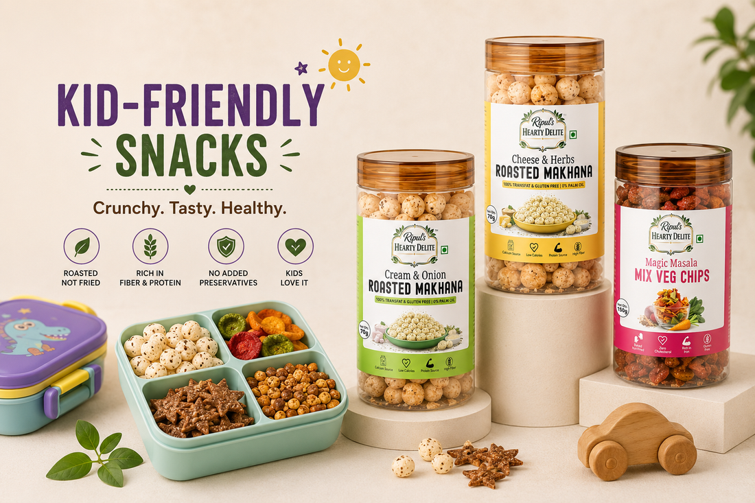 “Kids’ Tiffin Snacks They’ll Actually Eat: Makhana, Millet Mixture & Veggie Chips”