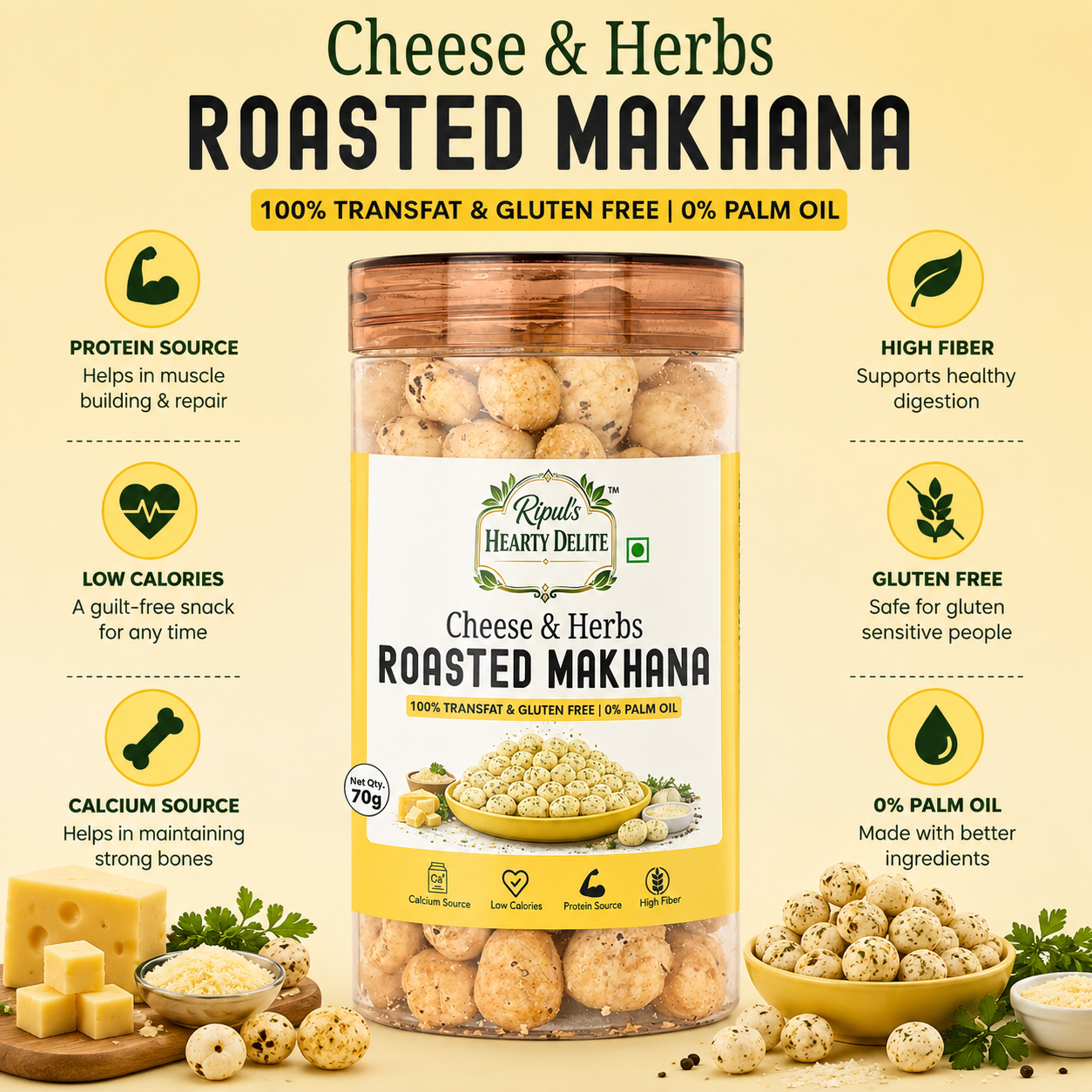 Cheese & Herbs Roasted Makhana