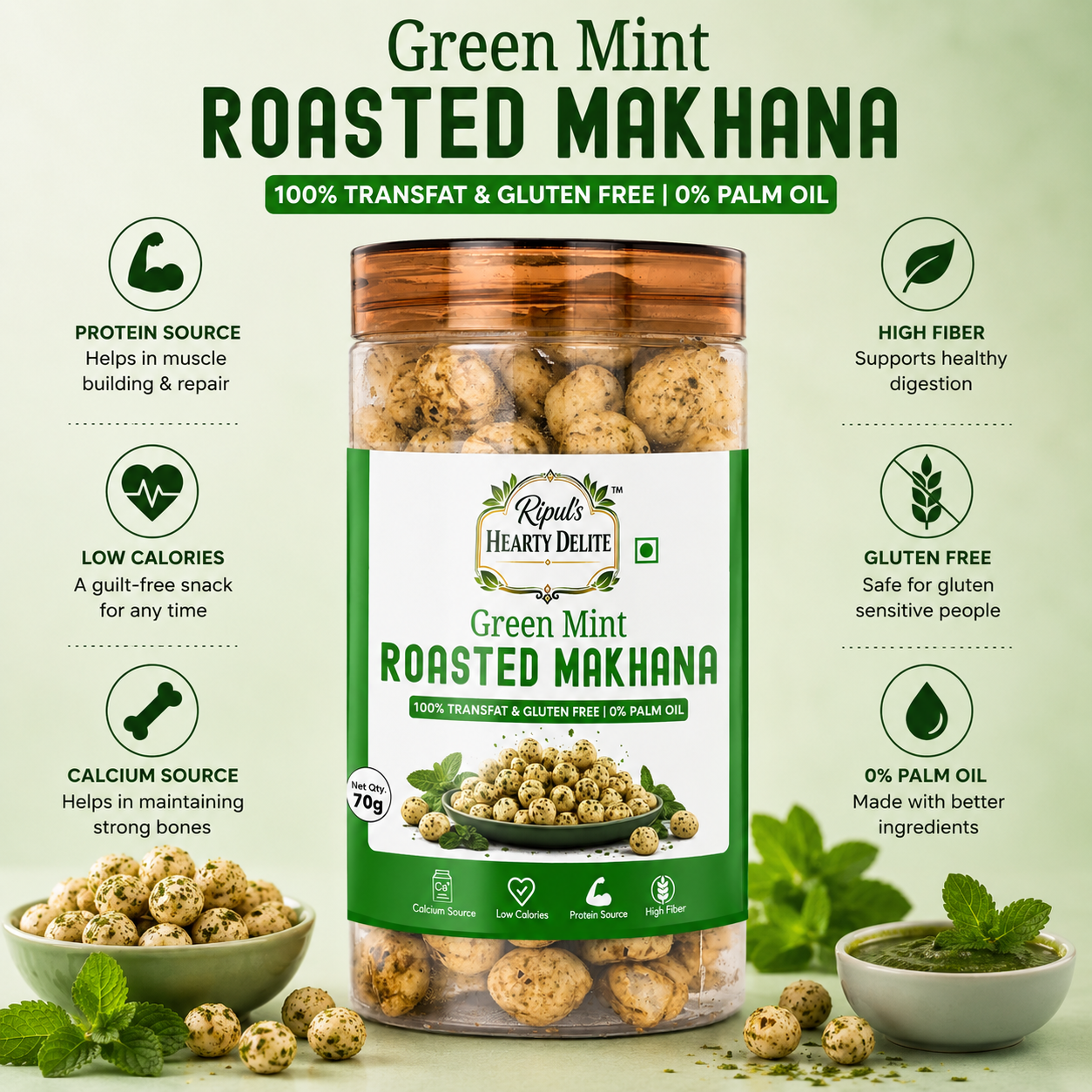 Green Mint Roasted Makhana